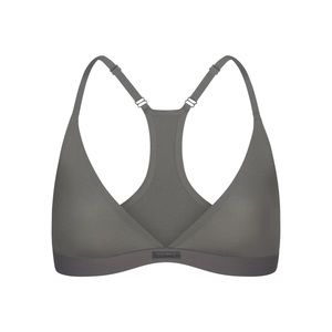 SKIMS SMOOTH RIB RACERBACK TRIANGLE
BRALETTE - GUNMETAL (M)